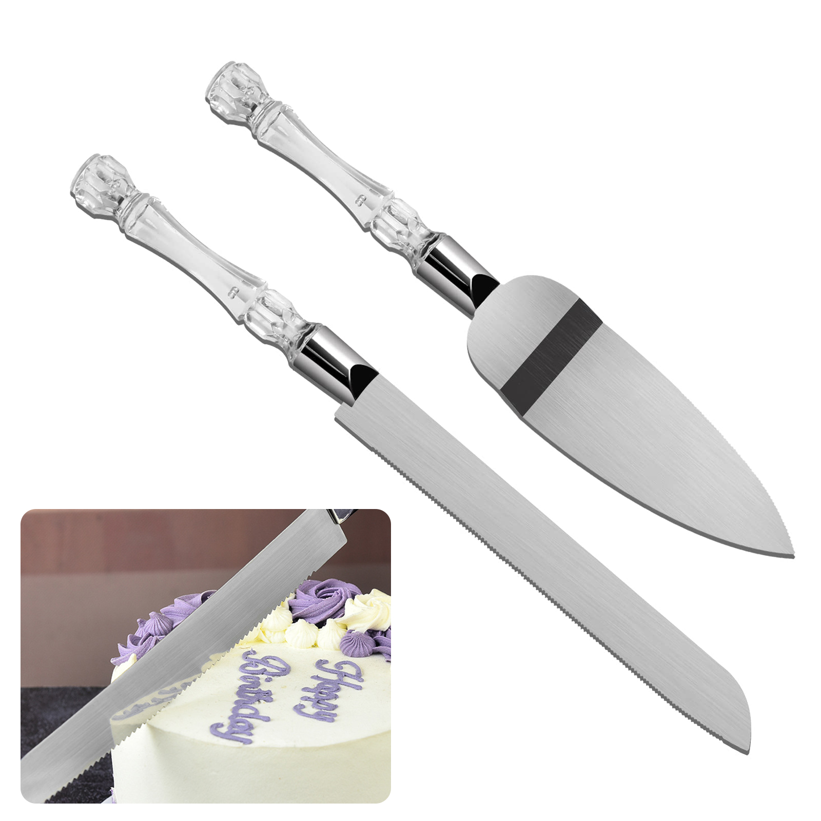 Offset Spatula Set - Ensemble couteau à gâteau et serveur,
