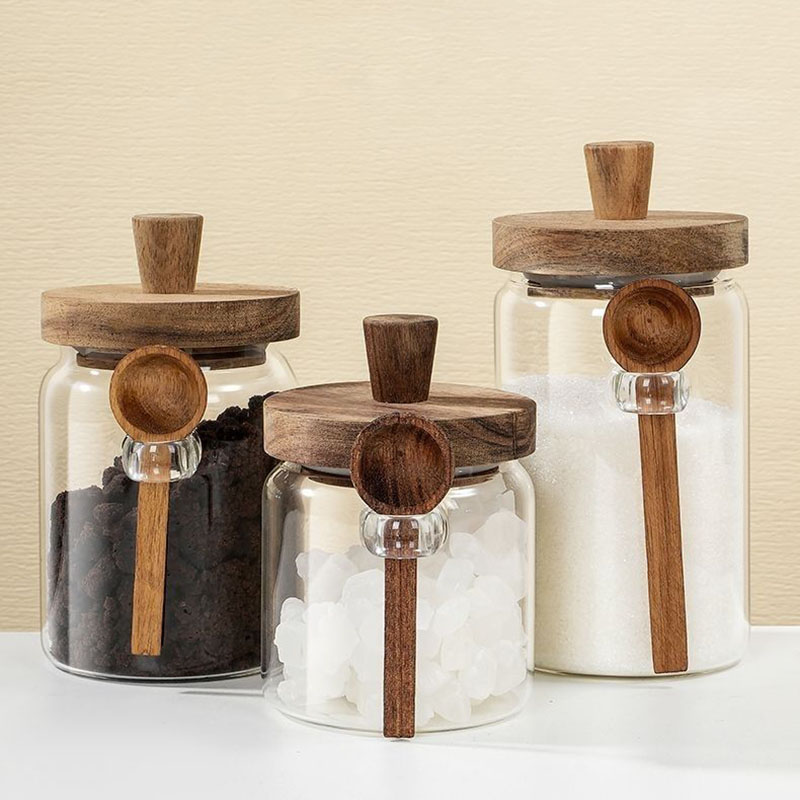 Kitchen Bank - Bocal à Bonbons en Verre Transparent