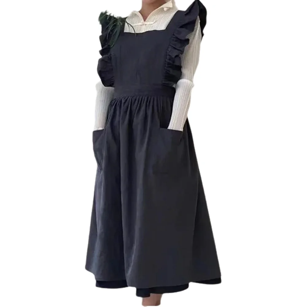 Baking In Kitchen - Tablier Vintage en coton et lin,
