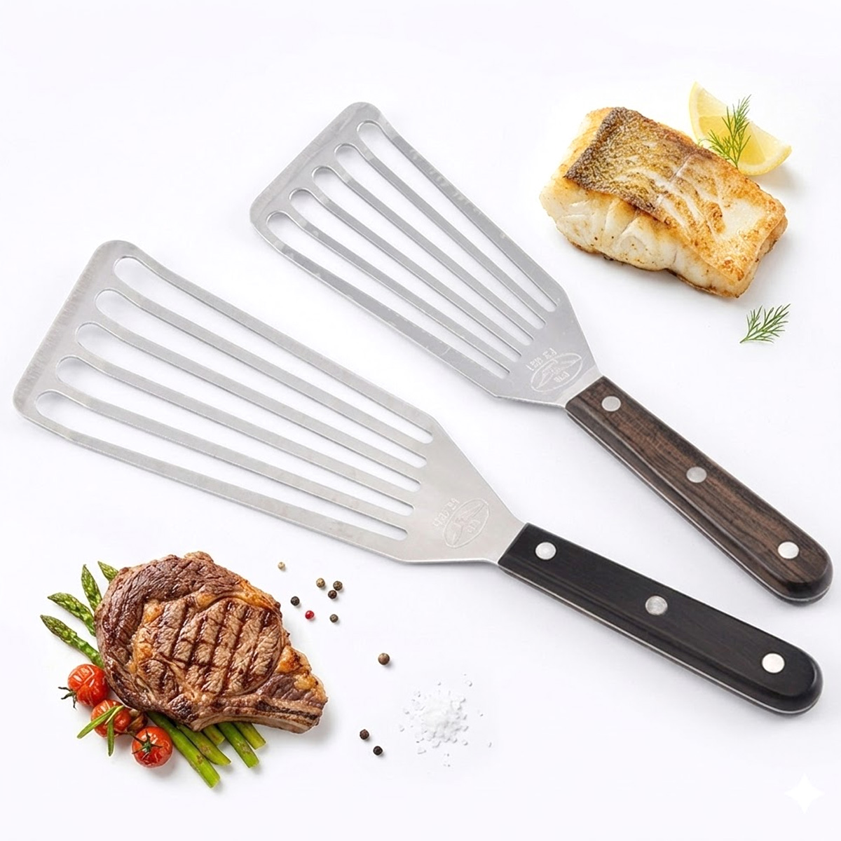 Offset Spatula Set - Spatule à poisson, spatule en acier
