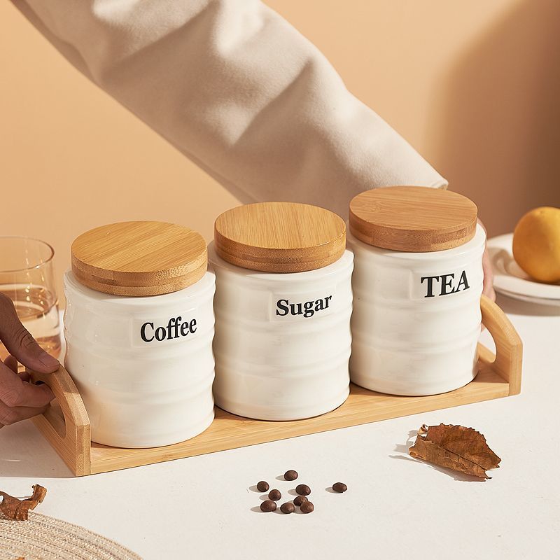 Ensemble de 3 pots de rangemen - Kitchen Baking Canisters avis et prix