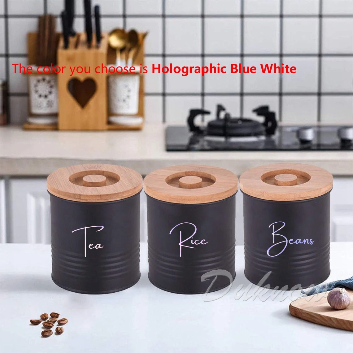 Étiquettes autocollantes imper - Kitchen Baking Canisters avis et prix