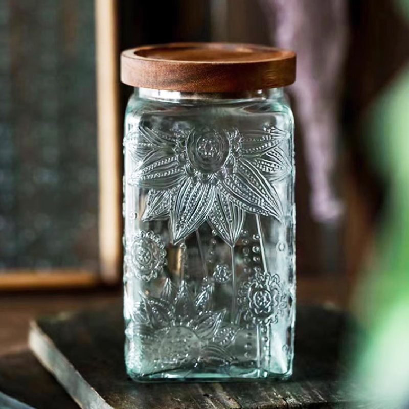 Pot en verre à motif de bégoni - Kitchen Bank avis et prix