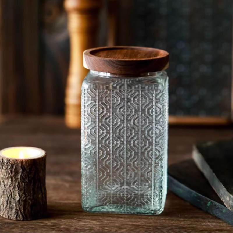Pot en verre à motif de bégoni - Kitchen Bank avis et prix